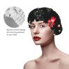 Autumn Beautiful Floral Shower Cap, Large Waterproof Bath Hair Hat, Reusable Shower Hat, Spa, Hotel Travel Essentials view 4