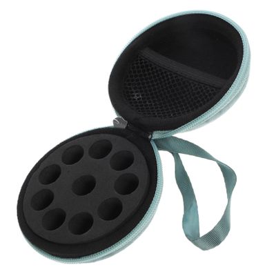 Baluue Compartment Velvet Essential Oil Bottle Holder Bag Portable Travel Storage Case for Bottles Lightweight Compact Organizer for Outdoor Use Smooth Material in Green