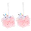Baluue 2 Pcs Unicorn Loofah Bath Sponge Soft Exfoliating Shower Ball for Mesh Body Scrubber with Cute Animal Design Lightweight and Portable Bath Accessory view 1