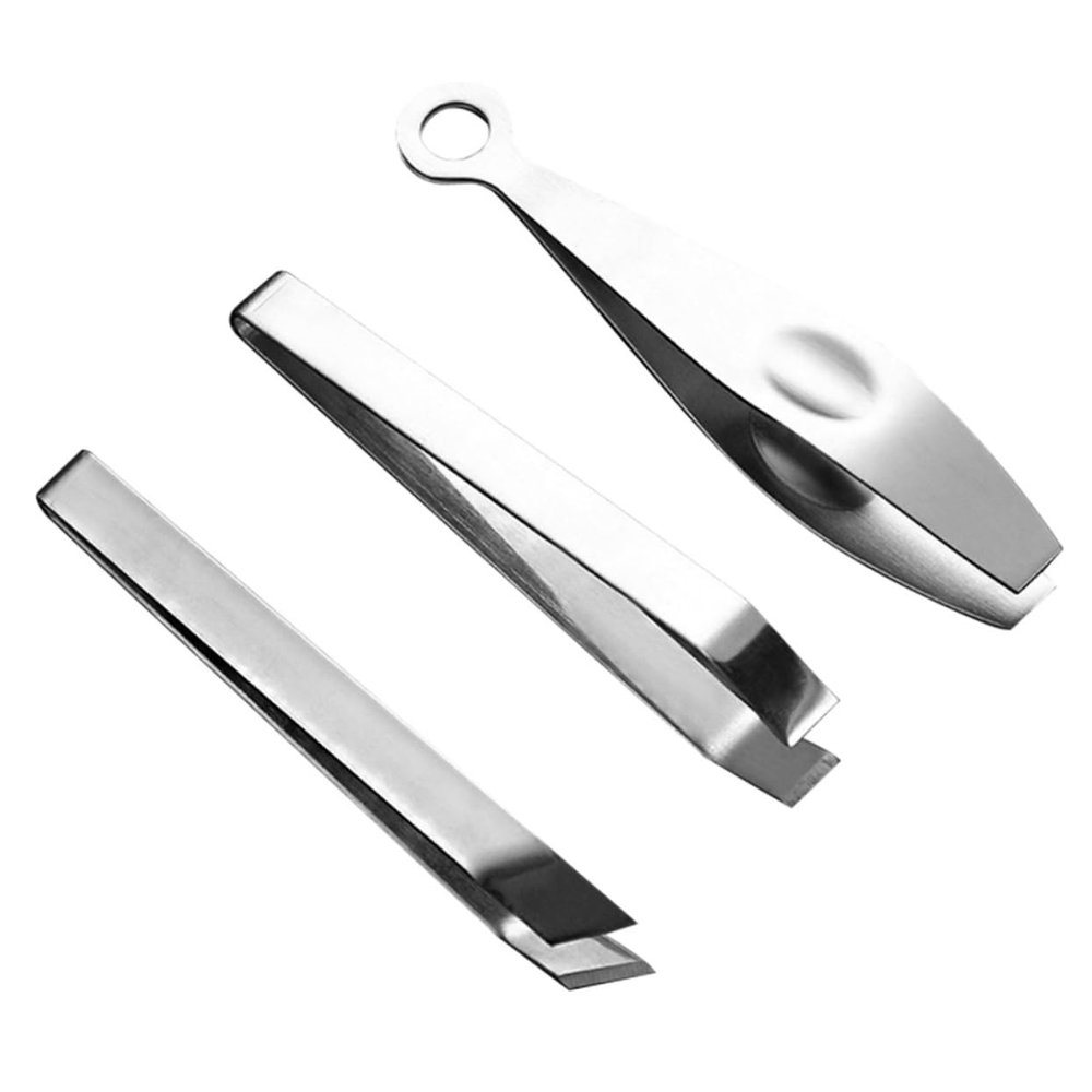 VALICLUD 3pcs Stainless Steel Hair Removing Pliers Pig Hair Puller Fish Bone Tweezers for Poultry Chicken Kitchen Use Precision Grip