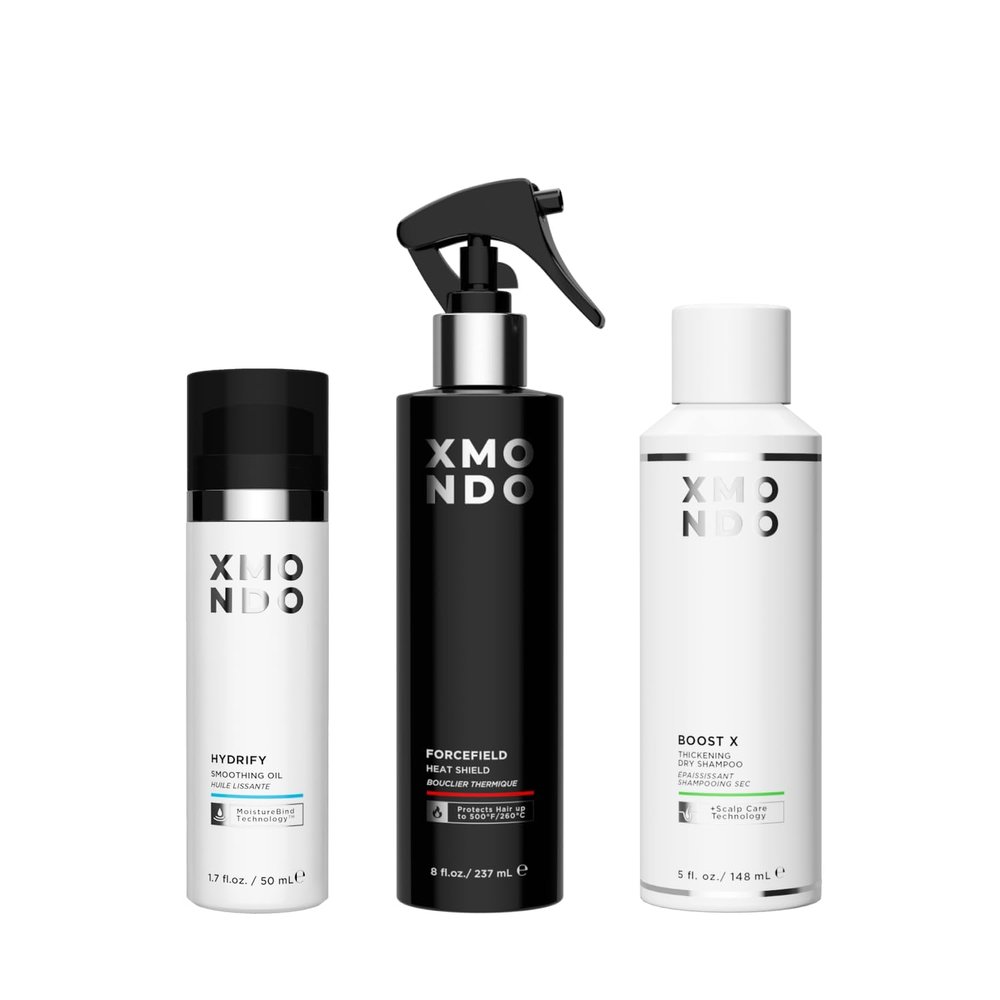XMONDO Hair Extend My Blowout Kit | Heat Protectant Spray, UV Protectant Oil, and Dry Shampoo