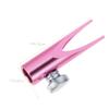 Healifty Manual Metal Pencil Sharpener for Eyebrow and Cosmetic Pencils Dual U Shaped Slot Design Tip for Gel Eyeliner and Lip Liner Portable Pink Sharpener for Travel and Home Use view 2