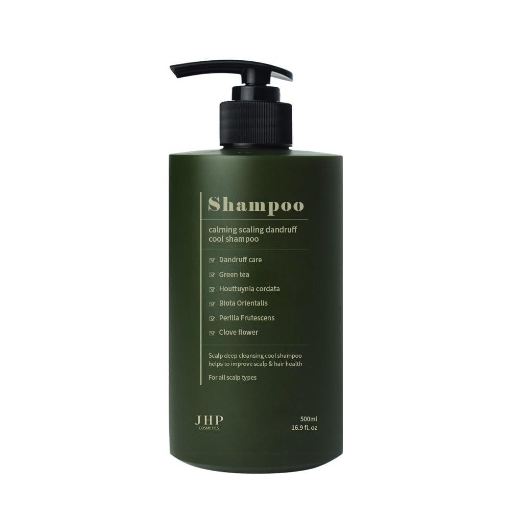 JHP Calming Scalp Dandruff Cool Shampoo - with Extract, Healthy Cleansing Shampoo, Removal of Residue, Oily Hair and Scalp Care, 500ml