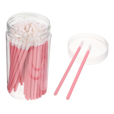 Beaupretty 100pcs Disposable Lipstick Applicator Brushes Makeup Tool for Precise Lip Color and Gloss Application Multipurpose Makeup Brush for Lips Concealer and Foundation Convenient Pink