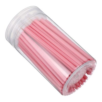 PartyKindom 100pcs Disposable Lipstick Brushes for Makeup Application Plastic Lip Gloss Applicators in Pink Safe Material Cosmetic Tool for Home and Professional Use