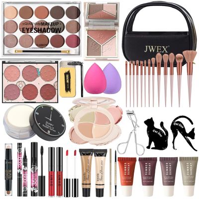 37 Pcs All in One Makeup Kit for Women Full Kit, Makeup Gift Set for Beginners Teenager, Multipurpose Makeup Set Includes Eyeshadow Palette Contour Stick Cosmetic Brush (A204)
