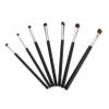 ETHZZLE 7pcs Eye Makeup Brush Hair Eyeshadow Eyeliner Brushes for Women Daily and Professional Use Black Handle Silver Ferrule view 1