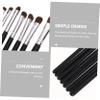 ETHZZLE 7pcs Eye Makeup Brush Hair Eyeshadow Eyeliner Brushes for Women Daily and Professional Use Black Handle Silver Ferrule view 2