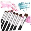 ETHZZLE 7pcs Eye Makeup Brush Hair Eyeshadow Eyeliner Brushes for Women Daily and Professional Use Black Handle Silver Ferrule view 4