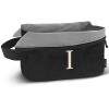 A-Z BAG Lightweight Toiletry Bag, Water-Resistant Personalised Makeup Bags with Embroidery Initial, Birthday Gifts for Women Men (I, Black) view 1