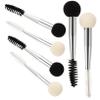 Beaupretty 6Pcs Dual Ended Eyebrow Brush and Eyelash Sponge Applicators with Handles for Precise Brow Stamping and Mascara Application Makeup Tools in White and Black view 1