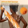 ORIENTLEAF Kojic Acid Soap with African Sponge Net, 4oz Turmeric Soap Bar, Fresh Citrus Scent, Gentle for Face and Body Wash with Vitamin C, Retinol (2 Pack) view 2