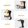 Baluue Acrylic Shaving Brush Stand with Non Slip Base and Compact Razor Holder for Mens Grooming Bathroom and Barber Use Includes Shaving Bowl for Clean Dry Storage view 2