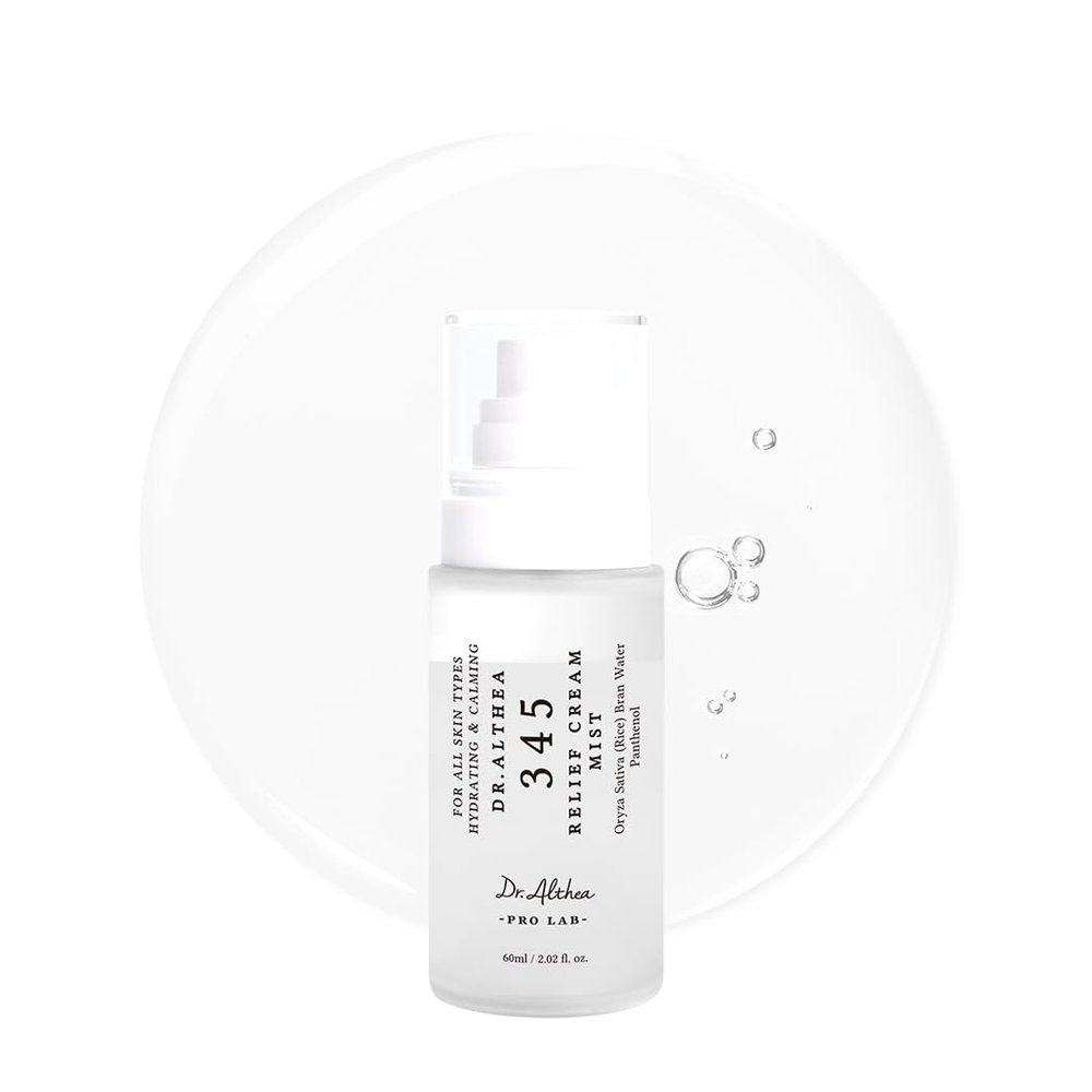 Dr.Althea 345 Relief Cream Mist | Hydrating Facial Mist with Rice Extract | Soothing Care for Sensitive Skin | Vegan Korean Skincare, 2.02 Fl Oz