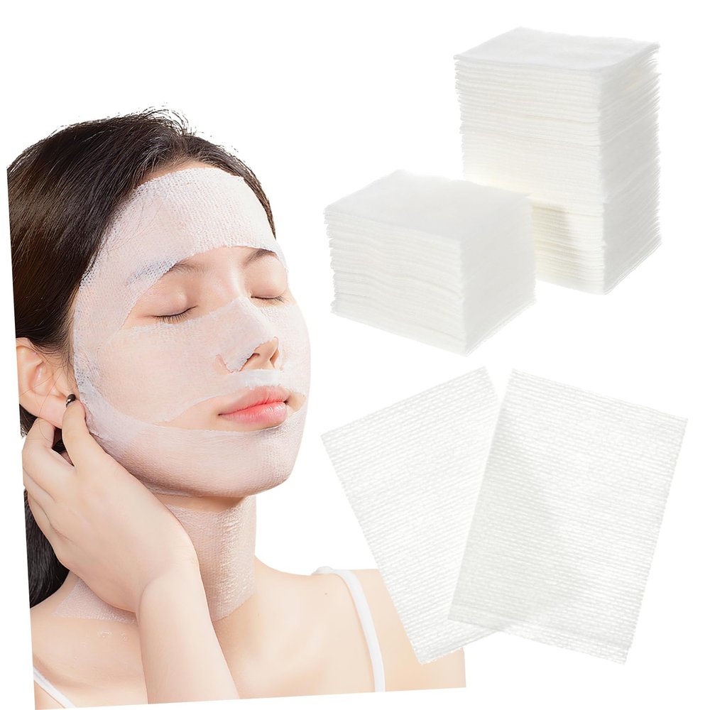 Baluue 2 Packs Stretchable Cotton Makeup Pads Each Soft Facial Cotton Pads for Makeup Removal Toner Application Gentle Lint for