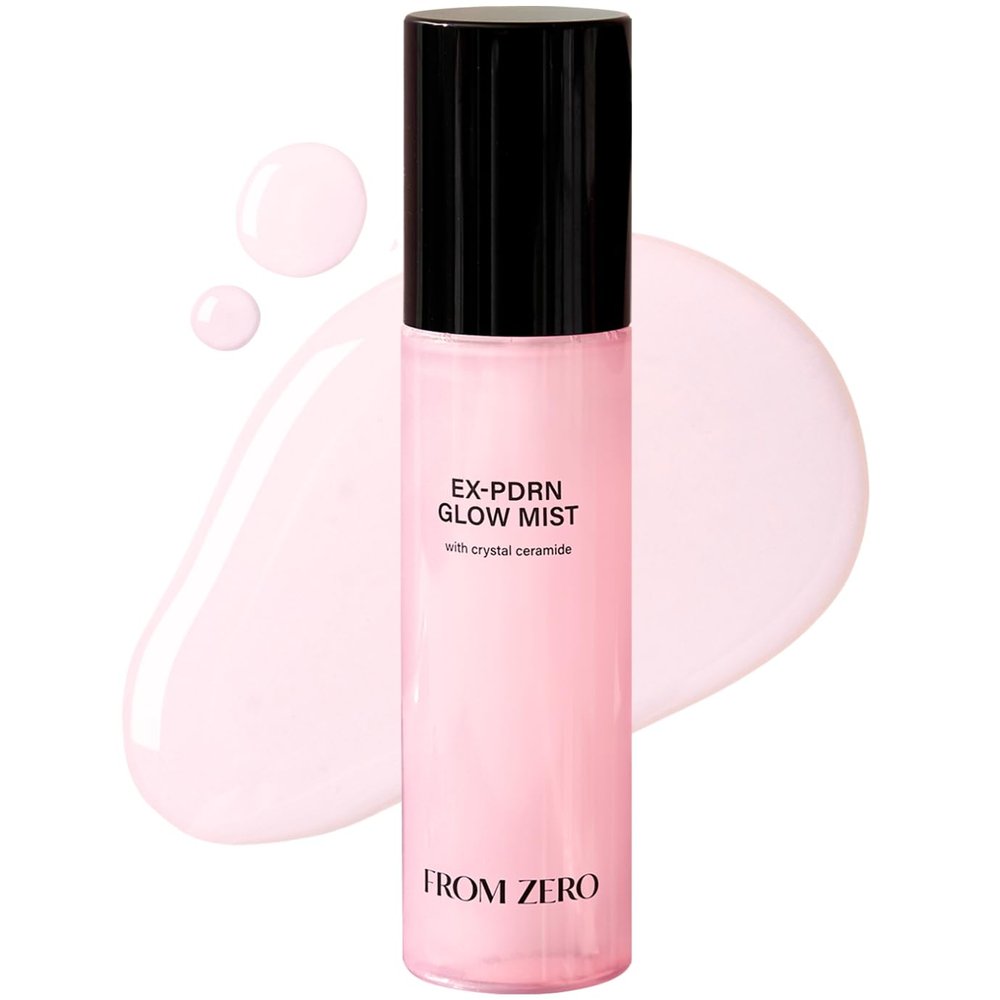 FROM ZERO EX-PDRN Glow Mist, Pink Ceramide Toner Spray, Korean Glass Skin, Hydration, Moisturizing, Broccoli PDRN, Jinseng Exosomes, 3X Collagen, Niacinamide, Holiday Stocking Stuffers