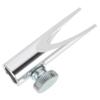 FRCOLOR Portable Cosmetic Pencil Sharpener with Dual U Shaped Slots Lightweight Handheld Lip Liner and Eyebrow Sharpener for Makeup Pencils Silver Metal and Design view 1