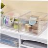 ABOOFAN 2pcs Organizer Bins Plastic Desktop Storage Boxes Compact Pull Out Vanity Organizers for Makeup Jewelry Earrings and Small Items Stackable Storage for Bedroom Bathroom Kitchen view 3