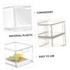 ABOOFAN 2pcs Organizer Bins Plastic Desktop Storage Boxes Compact Pull Out Vanity Organizers for Makeup Jewelry Earrings and Small Items Stackable Storage for Bedroom Bathroom Kitchen view 4