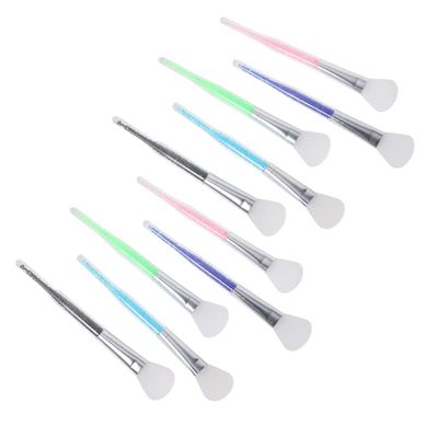 10pcs Silicone Face Mask Brush Set Fan-Shaped Makeup Brushes for Women Soft Head Facial Tool for Skincare and Mask Application
