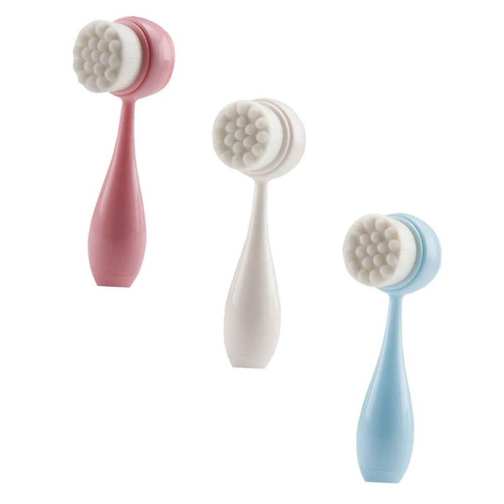3Pcs Facial Cleansing Brush Dual Sided Face Wash Scrubber for Gentle Exfoliation and Facial Massage Tool