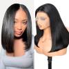 Smilenice 210% Density 13x6 Full Lace Frontal Bob Wig Human Hair 12A Brazilian Virgin Human Hair Pre Plucked HD Transparent Lace Glueless Wigs 14 Inch view 1