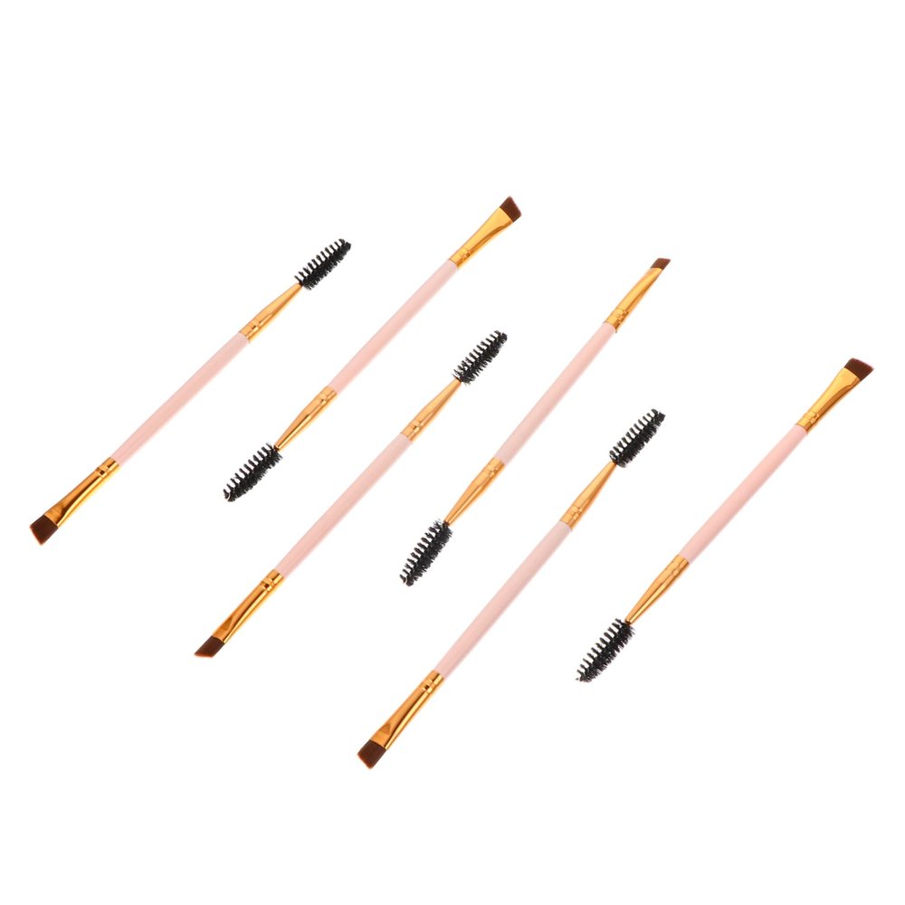 FOMIYES 6Pcs Dual Ended Eyebrow and Eyelash Brush Angled Eye Brow Makeup Tools with Spoolie for Precise Grooming and Lash Separation Portable Pink Brushes for Everyday Use