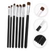Beaupretty 7pcs Premium Eye Makeup Brush Portable Eyeshadow Brushes with Black Handle Silver Ferrule Soft Horse Hair for Women Daily and Professional Use view 3