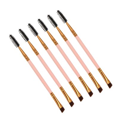 Healifty 6Pcs Double Ended Eyebrow Brush with Spoolie Multifunctional Brow and Eyelash Makeup Tools Soft Elastic Bristles for Precise Application Suitable for Beginners and Professionals