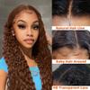 Glueless Wigs Human Hair Pre Plucked Pre Cut, Short Curly Deep Wave Lace Front Wigs Human Hair, 180% Density Wear and Go Glueless Bob Wig Human Hair for Women 14 Inch Light Brown view 2