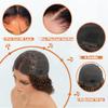 Glueless Wigs Human Hair Pre Plucked Pre Cut, Short Curly Deep Wave Lace Front Wigs Human Hair, 180% Density Wear and Go Glueless Bob Wig Human Hair for Women 14 Inch Light Brown view 4