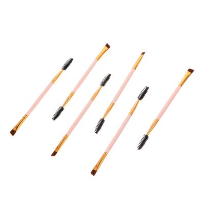 Baluue 6Pcs Double Ended Eyebrow and Eyelash Brushes Angled Brow Makeup Tools Handles Versatile Multi Functional for Precise Application and Easy Cleaning