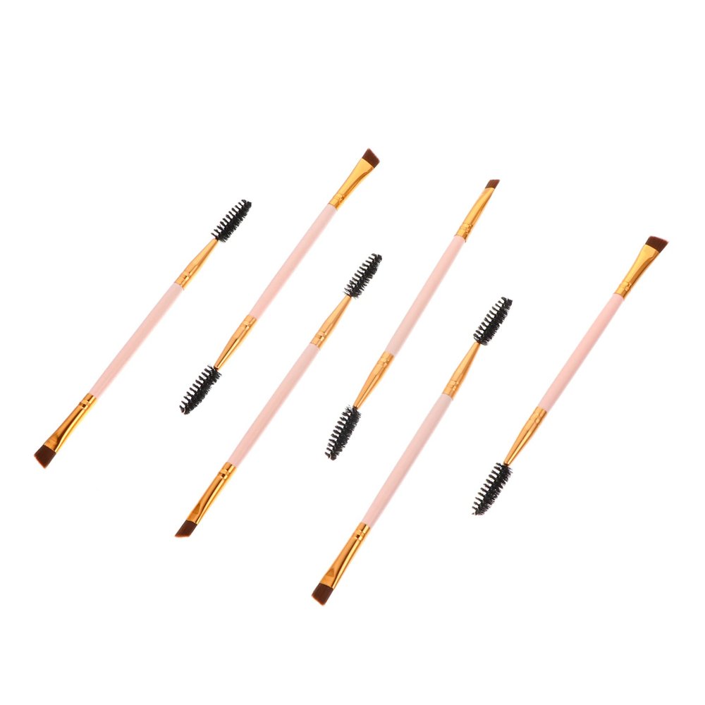 Baluue 6Pcs Double Ended Eyebrow and Eyelash Brushes Angled Brow Makeup Tools Handles Versatile Multi Functional for Precise Application and Easy Cleaning