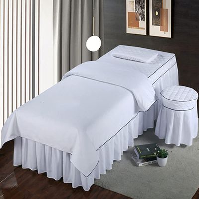 RJYYYDS 4-Piece Art Massage Table Sheet Skirt Set - Four-Piece Beauty Bed Cover High-end Simple Beauty Salon Special Massage Shampoo Bed Cover White-70 * 185cm