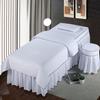 RJYYYDS 4-Piece Art Massage Table Sheet Skirt Set - Four-Piece Beauty Bed Cover High-end Simple Beauty Salon Special Massage Shampoo Bed Cover White-70 * 185cm view 1