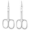 2 Pack Stainless Steel Cuticle Scissors Extra Fine Curved Blade Multi-Purpose Grooming Scissors for Manicure Pedicure Eyebrow Nail Eyelash Beards, Silver view 1