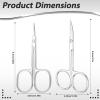 2 Pack Stainless Steel Cuticle Scissors Extra Fine Curved Blade Multi-Purpose Grooming Scissors for Manicure Pedicure Eyebrow Nail Eyelash Beards, Silver view 2