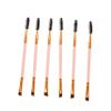 Beaupretty 6Pcs Double Ended Angled Eyebrow and Eyelash Brush with Spoolie and Makeup Tools for Precise Brow Grooming and All Day Wear Pink view 1