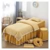 RJYYYDS 4-Piece Art Massage Table Sheet Skirt Set - Beauty Bedspread 4-Piece Japanese Washed Cotton Pure Cotton Simple High-end Luxury Nordic Massage Bed Cover Yellow-70 * 190cm view 1