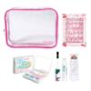 Petite n Pretty Better Get Glowing Makeup Set  Safe Beauty Kit for Kids & Tween w/Press-On Nails, Mascara, Blush Stick, Blotting Sheets in Clear Travel Bag view 2