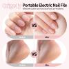 Professional Manicure Pedicure Electric Toenail Grinder Kit - Cordless Electric Nail File Set for Thick Nails Hand Feet Care ,15 Speed,Nail Drill with LED Display Ideal Gift for Men and Women-Pink view 2