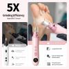 Professional Manicure Pedicure Electric Toenail Grinder Kit - Cordless Electric Nail File Set for Thick Nails Hand Feet Care ,15 Speed,Nail Drill with LED Display Ideal Gift for Men and Women-Pink view 3
