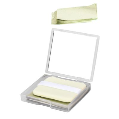 Healifty Blotting Sheets for Oily Skin with Mirror and Puff Thin Facial Oil Absorbing Paper for Face and Pore Minimizing Portable and Makeup Friendly for Men and Women