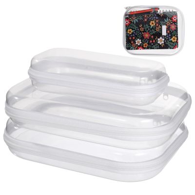 3 Pcs Clear Makeup Cases, Small Hard Pouches with Zippers for Easy Consulting, Ideal for Organizing Cosmetics On The Go