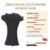 10 Inch Dreadlock Extension Human Hair 30 Strands 0.6cm Thickness 100% Full Handmade Permanent Loc Extension Human Hair For Women/Men Can Be Dyed Bleached Curled (#1B) view 2