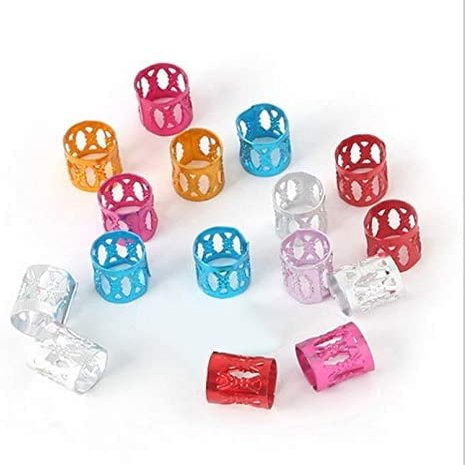 100Pcs Hair Braid Dread Dreadlock Beads Adjustable Cuff Clip 8Mm Clip Metal Tube Lock