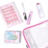 Petite n Pretty Better Get Blushing Makeup Set  Safe Beauty Kit for Kids & Tween w/Press-On Nails, Brow Pen, Blush Stick, Blotting Sheets in Clear Travel Bag view 1