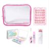 Petite n Pretty Better Get Blushing Makeup Set  Safe Beauty Kit for Kids & Tween w/Press-On Nails, Brow Pen, Blush Stick, Blotting Sheets in Clear Travel Bag view 2