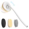 3-in-1 Flexible Up-Down Back Scrubber for Shower for Men & Women, 3 Detachable Back Brush Heads (Silicone/Sponge/Bristle), Ergonomic Long Handle Body Scrubber for Body Cleaning & Exfoliation view 1