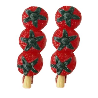4PCS Tomato Hair Clips,Tomato Hair Duckbill Clips,Food Shape Hairpins,Vegetable Hair Clips,Food Hair Clip for Girls,Small Hair Barrettes for Women (Tomato)